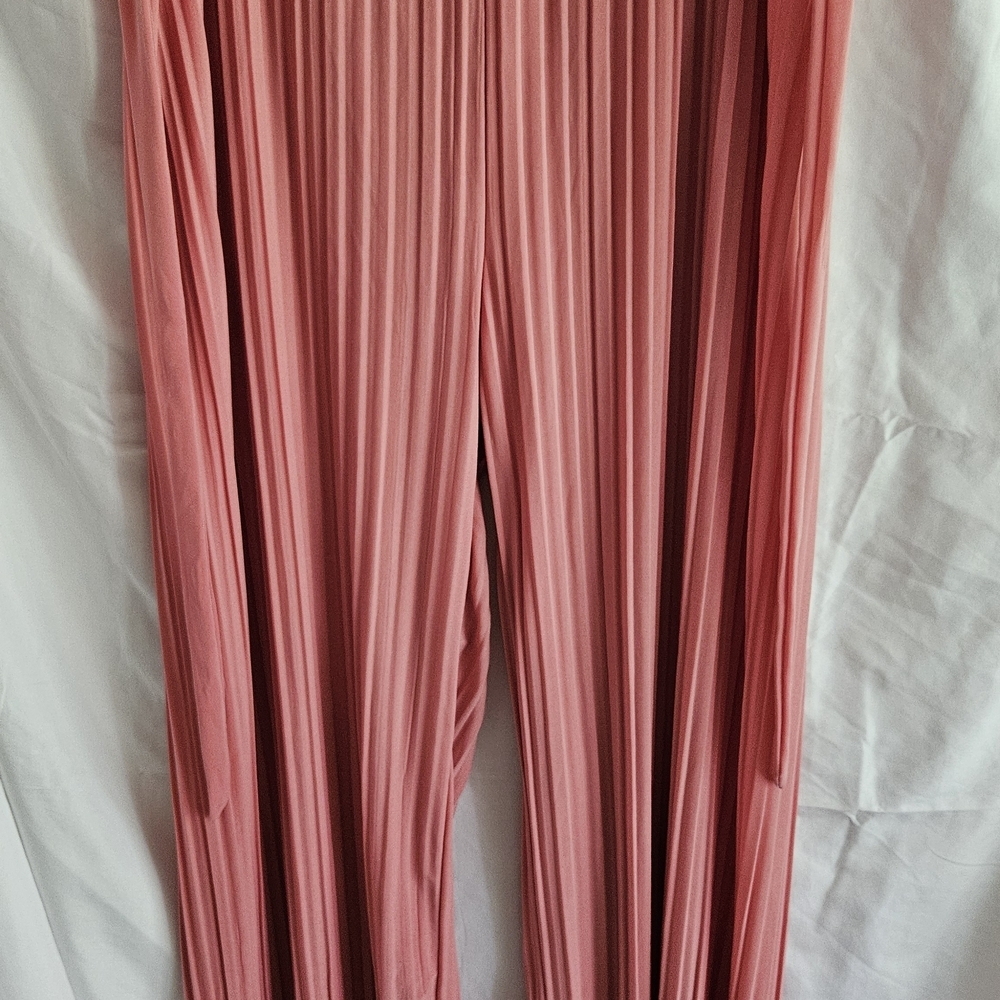 Rogue Coral Wide Leg Pleated Pants